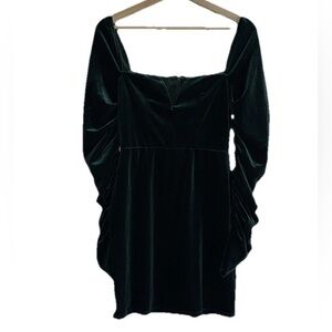 Lovers + Friends Green Velvet Long Sleeve Mini Dress Sz. S NWT!